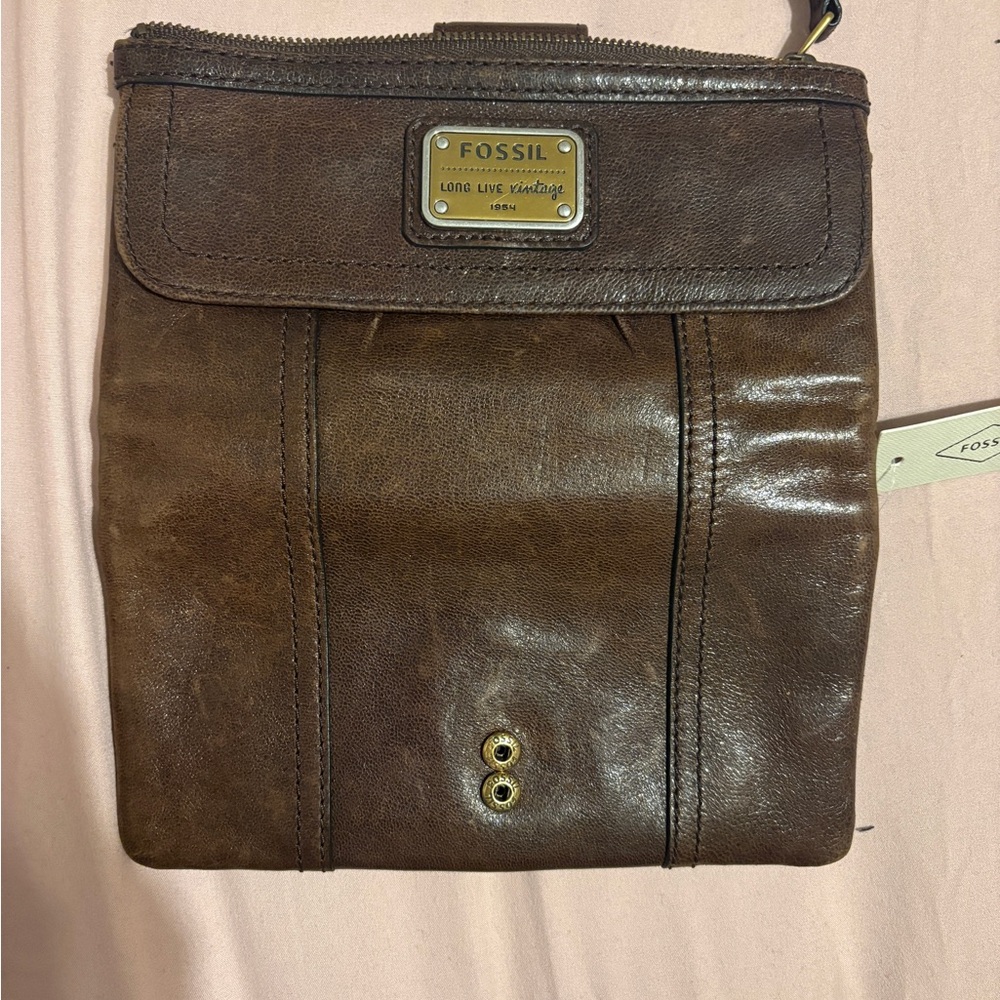 Vintage Fossil Brown Leather Wallet